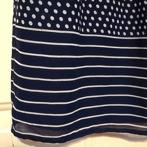 BeBop, Mini Dress, Child's Lg 14/16, Navy, Striped, Polka Dot, Ruffled, Tank - Picture 8 of 10